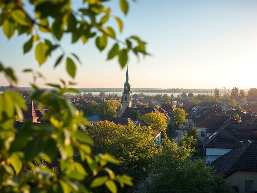 Białe kwiaty wiśni i czereśni na gałęziach drzewa w parku Mysłowic wiosną