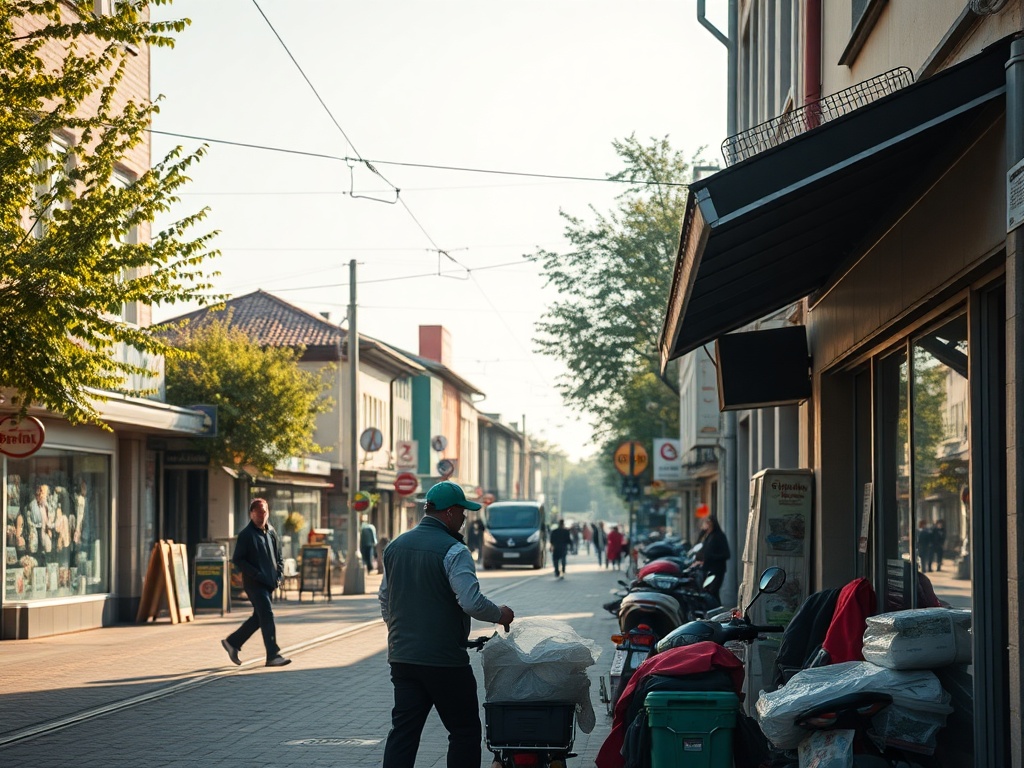 Plakat informacyjny o przebudowie torowiska tramwajowego w Mysłowicach z logo Tramwajów Śląskich